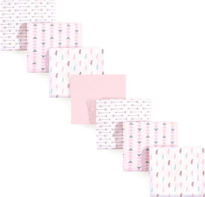 Luvable Friends Unisex Baby Cotton Flannel Receiving Blankets, Girl Feathers - Image 2