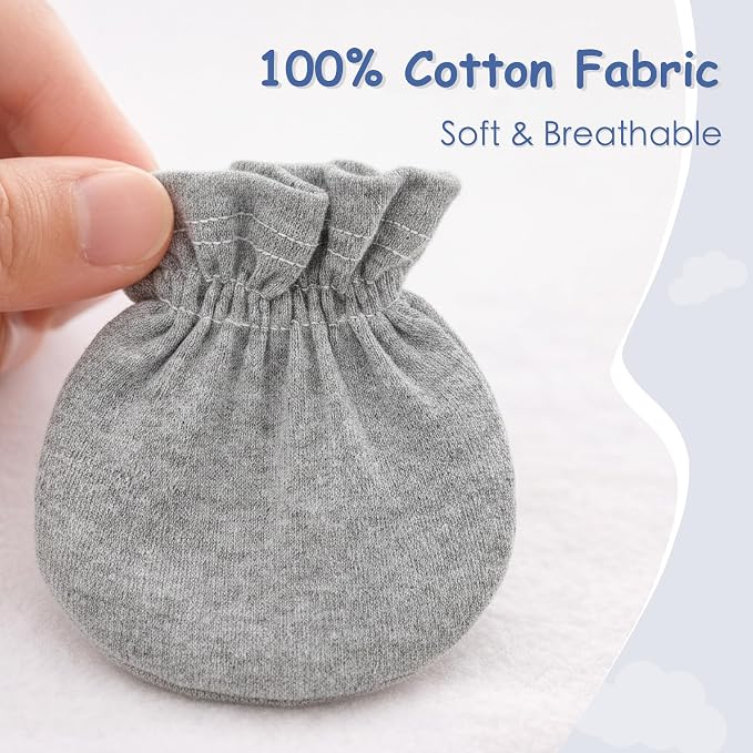Pro Goleem Newborn Baby Mittens 100% Cotton No Scratch Soft Breathable Gloves - Image 6