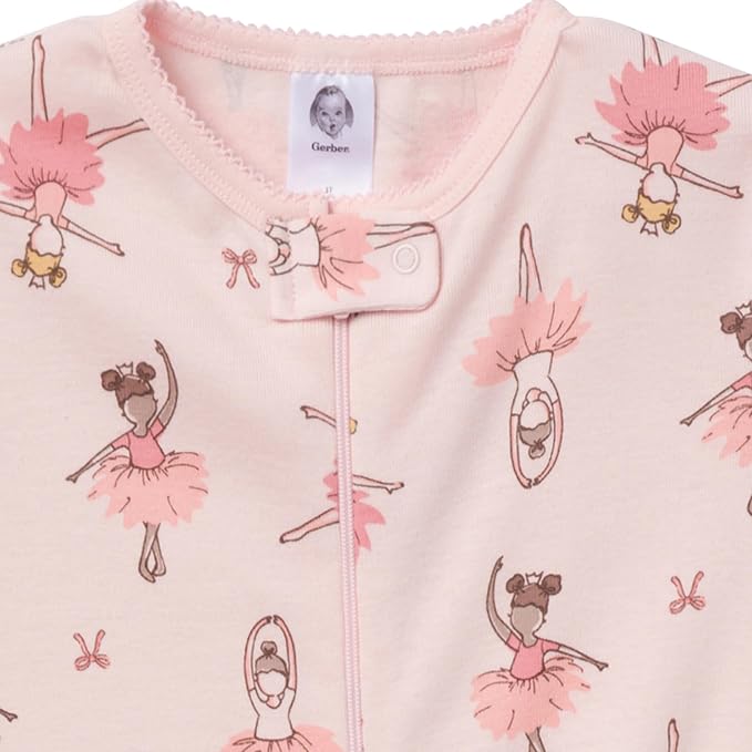 Gerber Baby Girls 2-Pack Footed Pajamas - Image 4