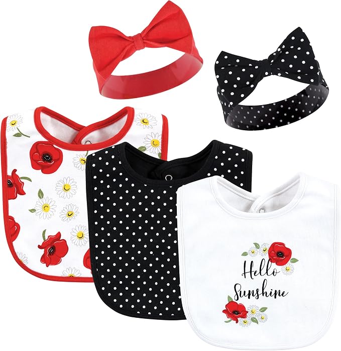 Hudson Baby Unisex Baby Cotton Bib and Headband Set by HudsonBaby
