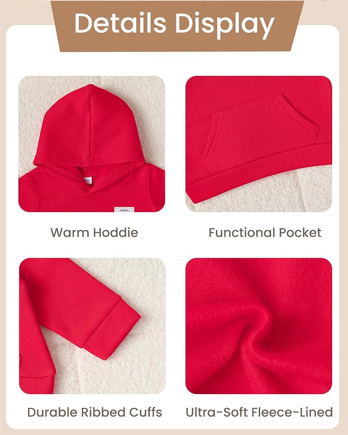 Toddler Baby Boy Clothes Long Sleeve Hoodie Sweatshirt Solid Sweatsuit Jogger - Image 6