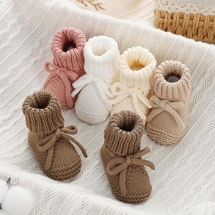 DSORVICD Newborn Baby Boys Girls Knitted Booties Soft Sole Shoes Socks - Image 7