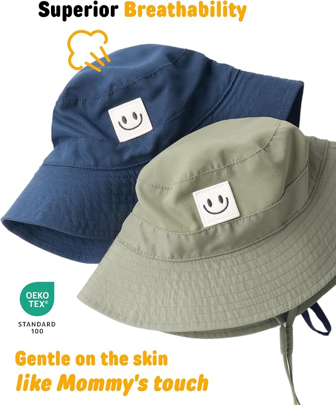 FURTALK Baby Sun Hat Toddler Bucket Hat Beach Smile Face UPF 50+ | Stays in the - Image 8