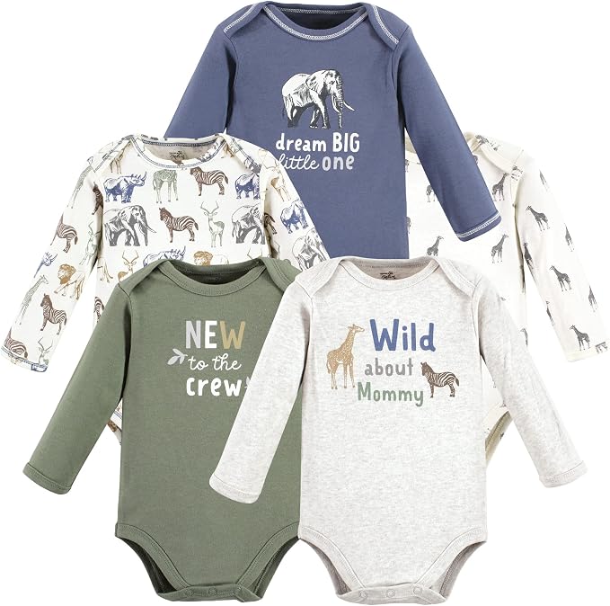 Touched by Nature Unisex Baby Organic Cotton Long-Sleeve Bodysuits by TouchedbyNature