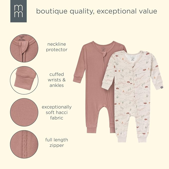 Modern Moments by Gerber Baby Viscose 2-pack Footless Tight Fitting Pajamas - Image 7
