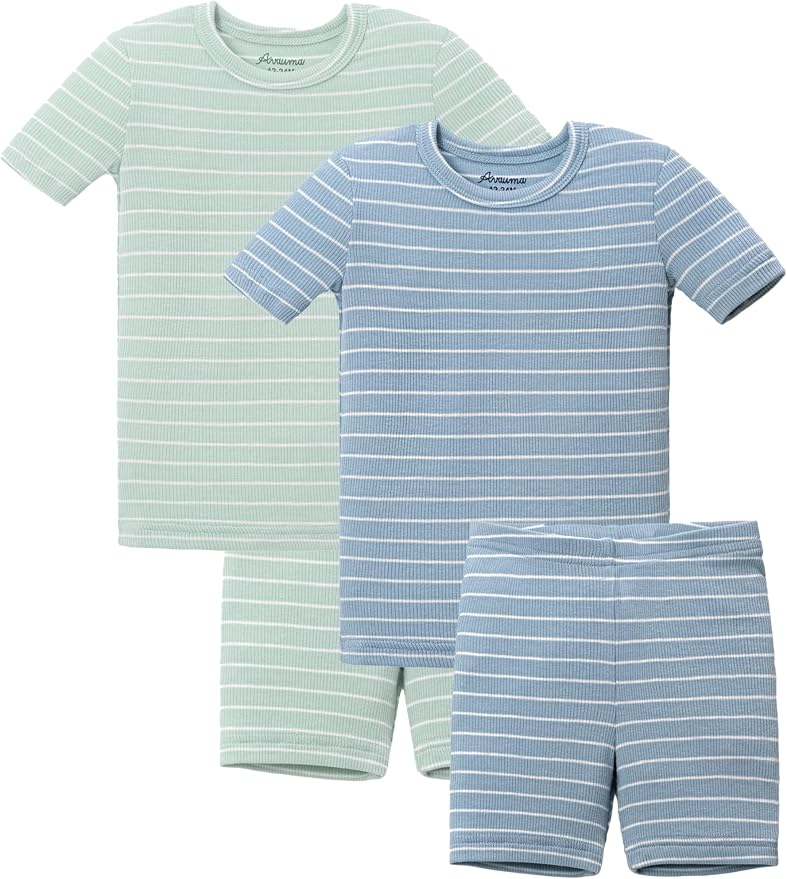 AVAUMA Stripe Pattern Baby Boys Girls Pajama Set Kids Toddler Snug fit Ribbed by AVAUMA