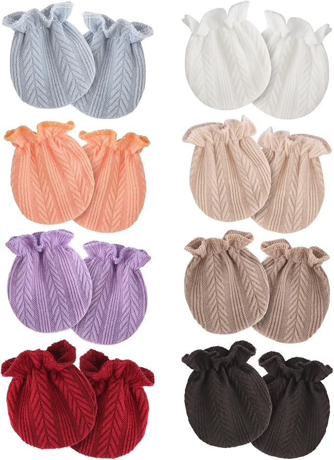 AQOKKA Newborn Baby Mittens No Scratch Cotton Elastic Wrist Gloves Infant by AQOKKA