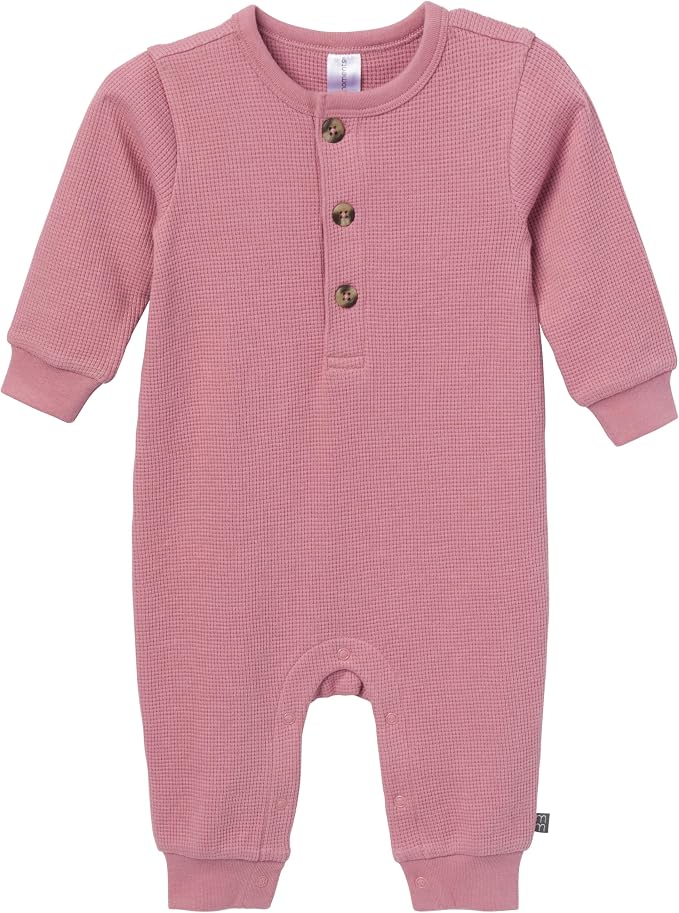 Modern Moments by Gerber Baby Henley Waffle Knit Romper by ModernMomentsbyGerber