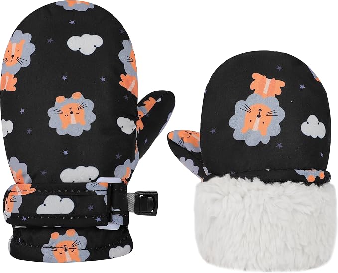 Toddler Gloves Kids Mittens Winter Warm Lined Fleece Gloves Waterproof Snow - Image 2