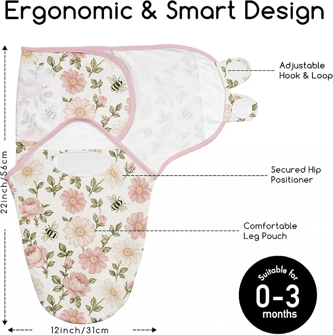 Cotton Swaddles for Newborn, Baby Newborn Swaddle 0-3 Month | 2-Pack Soft - Image 3
