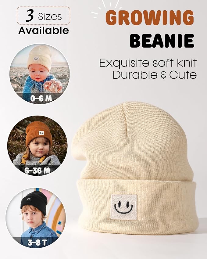 FURTALK Baby Beanie Knitted Hats Toddler Kids Winter Soft Warm Skull Cap | - Image 3