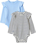 Amazon Essentials Baby Girls' Long-Sleeved Ruffle Bodysuits by AmazonEssentials