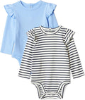 Amazon Essentials Baby Girls' Long-Sleeved Ruffle Bodysuits by AmazonEssentials