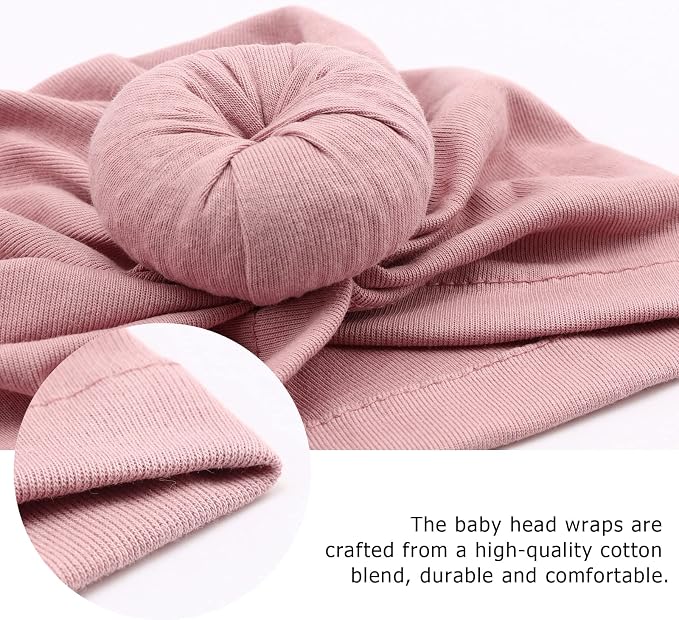 DRESHOW BQUBO 5 Pieces Newborn Baby Turban Hats Bow Baby Infant Beanie - Image 2
