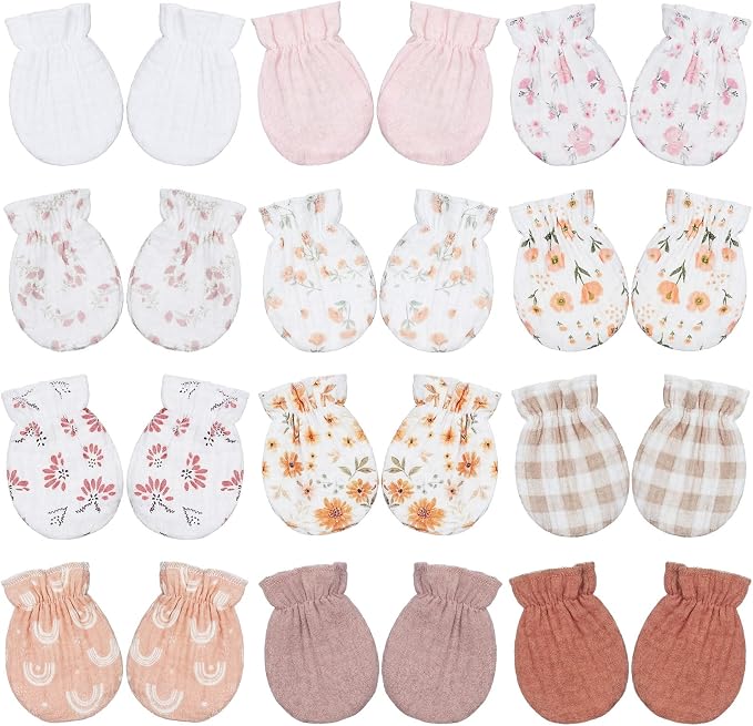 Chicingyou Muslin Baby Mittens for Newborn 100% Cotton No Scratch Boho/Mallard by Chicingyou