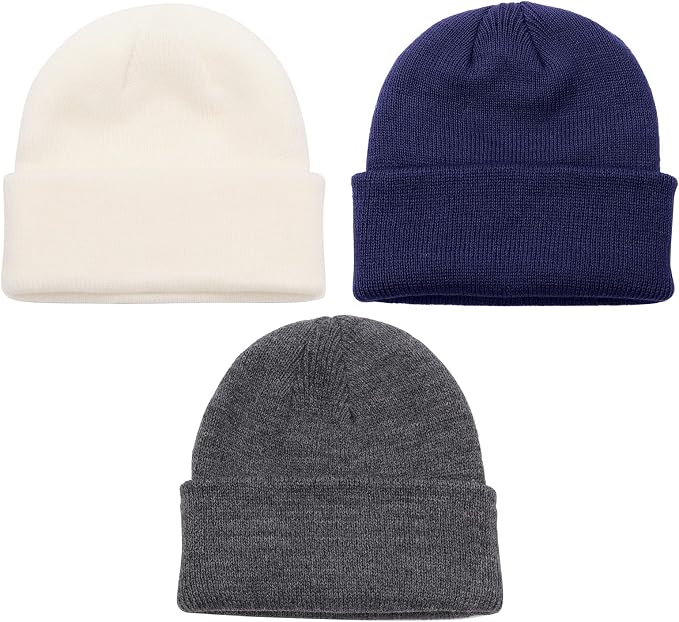 DRESHOW BQUBO 3 Pack Baby Beanies Toddler Kids Winter Hats Soft Knit Hat - Image 8