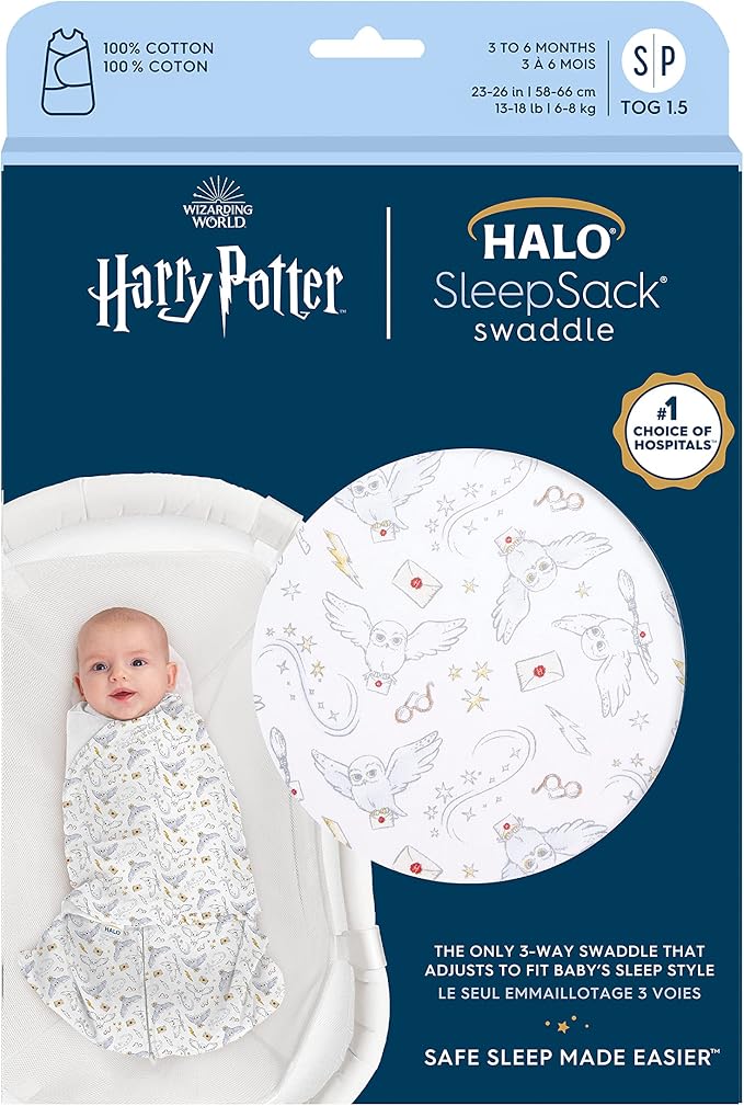 HALO Harry Potter 100% Cotton Sleepsack Swaddle, 3-Way Adjustable Wearable - Image 2