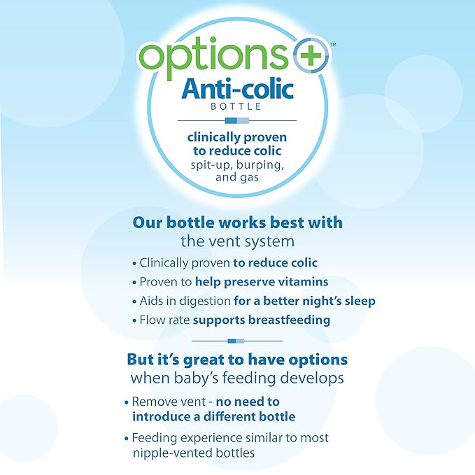 Dr. Brown's Anti-Colic Options+ Wide-Neck Sippy Bottle Starter Kit, 9oz/270mL, with Level 3 Medium-Fast Flow Nipple and Soft 100% Silicone Sippy Spout, Blue, BPA Free, 6m+