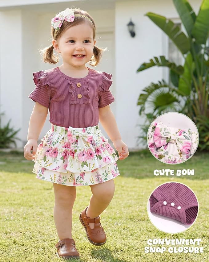HONGTEYA Baby Girl Clothes Set Newborn Infant Summer Outfits - Image 2