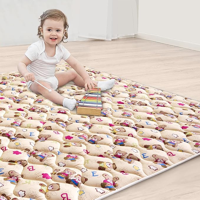High-Density Foam Baby Play Mat, 50x50 Inches Thicken One-Piece Comfortable and Soft Playmat, Non Slip Machine Washable Floor Mat for Infants, Tapete Para Bebes,Toddlers