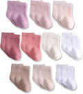 Baby Crew Socks, Cotton Rich Newborn Fit 0–3/3–6/6–12 Months by Unknown