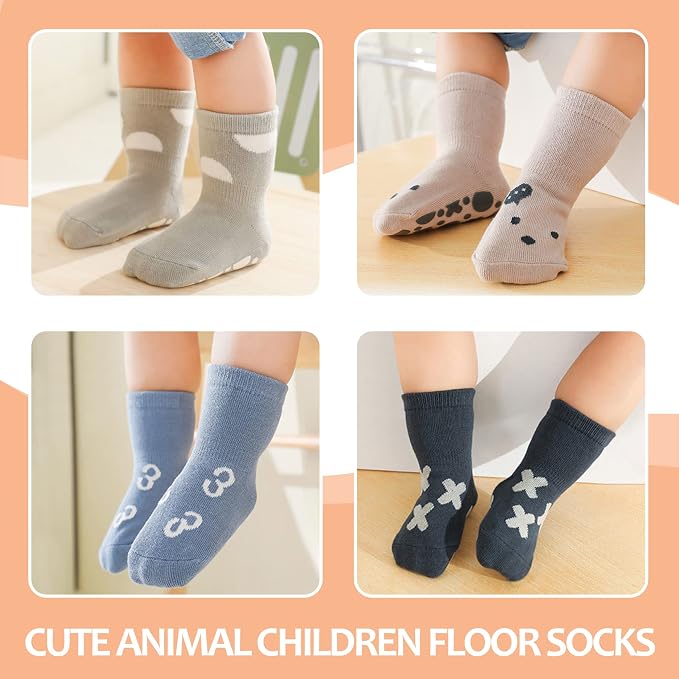 TRUEHAN 5 Pairs Toddler Non Slip Socks - Image 7