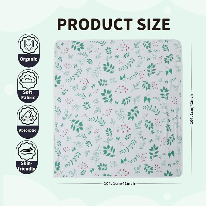Muslin Swaddle Blankets for Newborn, 2 Pack Breathable Soft Receiving Blanket - Image 7