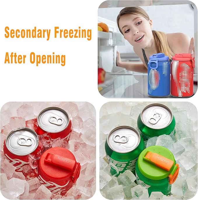 6 pack 6 color Soda Can Lids with Straws, Reusable Silicone Straws Soda Can Covers, BPA-Free,Airtight Seal, Easy to Use, Prevents Spills, Fits Standard Cans.