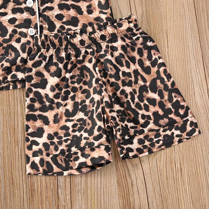 Kids Baby Girl Boy Satin Pajamas Set Button Down Sleep Shirt Top+Long Pants - Image 5