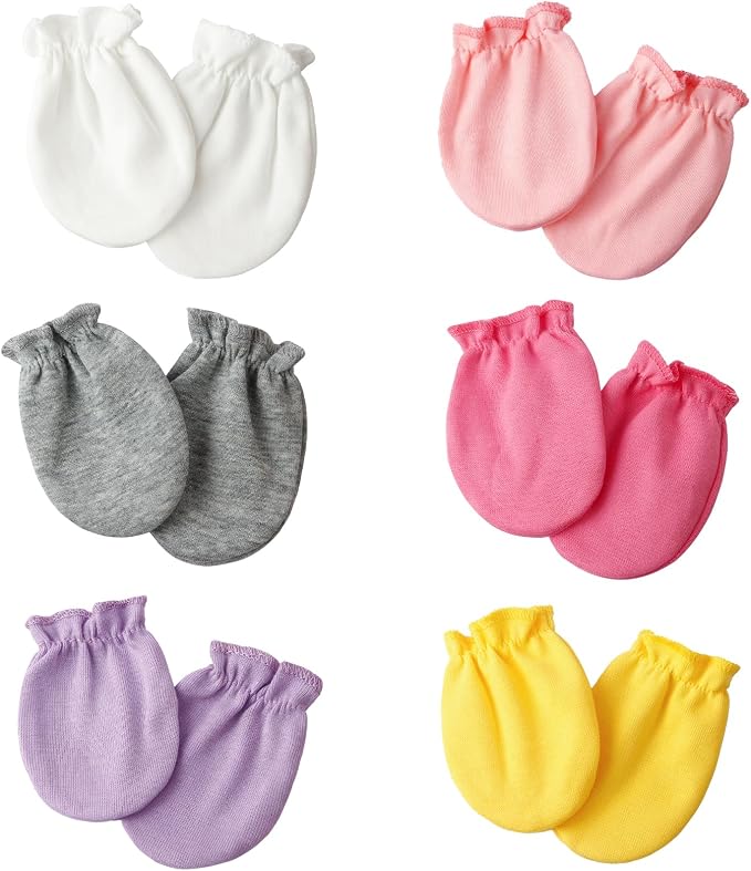 Baby Mittens 0-6 Months No Scratch 100% Cotton Gloves by Flagsky