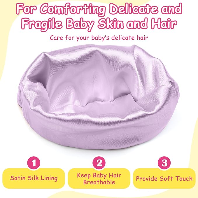 6 Pack Satin Lined Baby Beanie Newborn - Image 2
