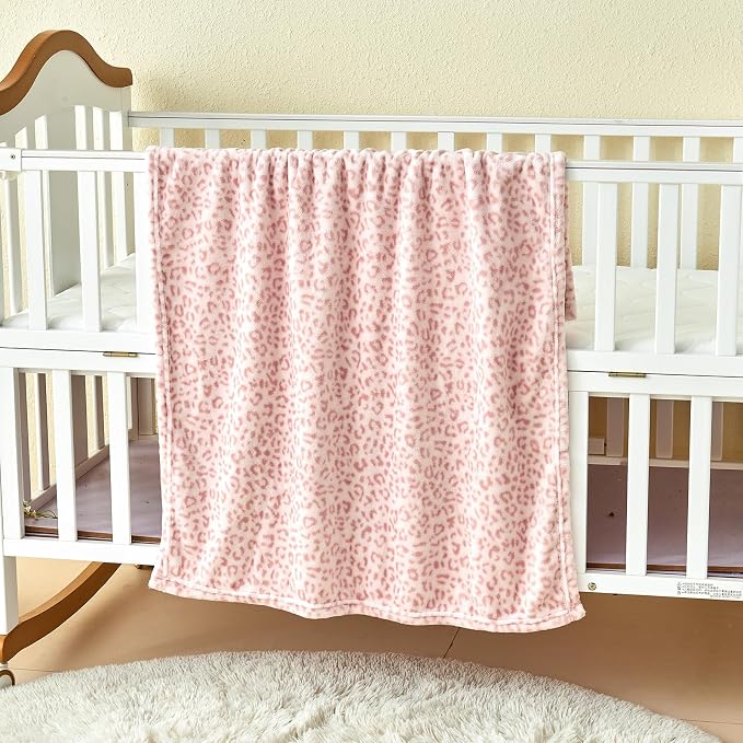 Yurhap Leopard Print Baby Blanket Fleece Baby Blankets - Image 8