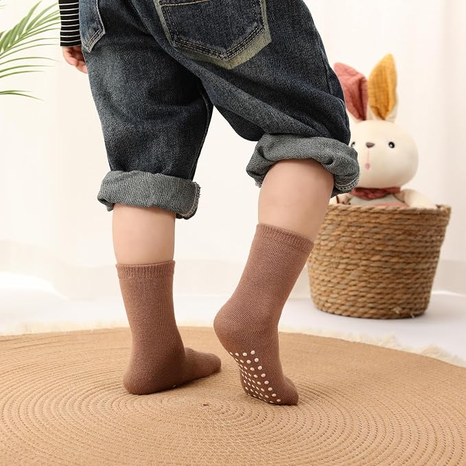 Baby Toddlers Crew Socks with Non-Slip Grip 12 Pack Cotton Stretch Socks | Soft - Image 3