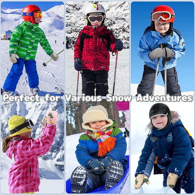 Olreco Baby Toddler Mittens Waterproof Infant Baby Winter Mittens Toddler Snow - Image 4