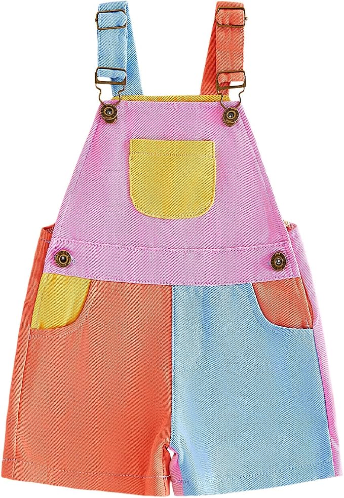 Fernvia Toddler Kids Baby Girl Boy Contrast Color Overalls Shorts Clothes by Fernvia