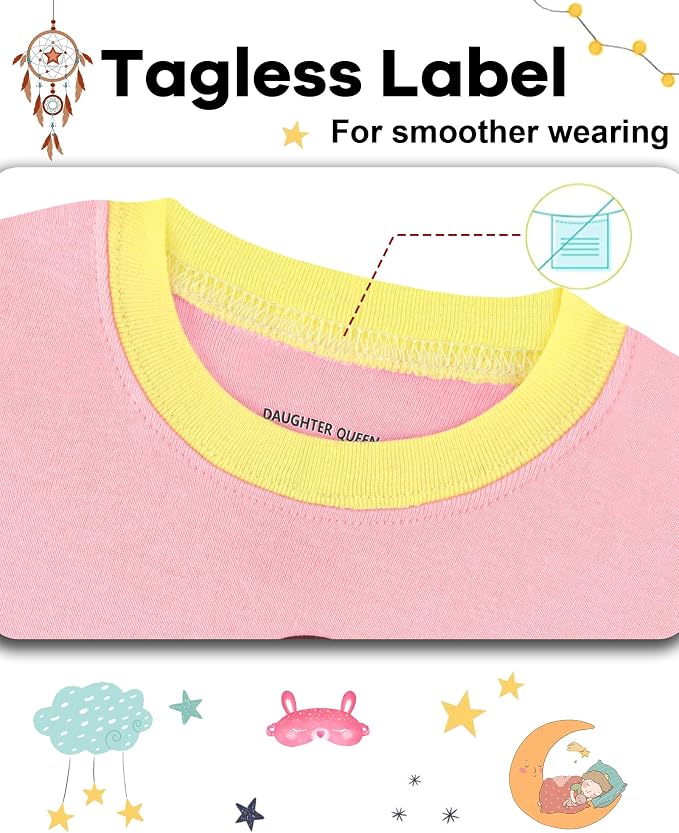 DAUGHTER QUEEN Girls Summer Pajamas Set 4 Pieces 100% Cotton Sleepwear Size 18 - Image 3