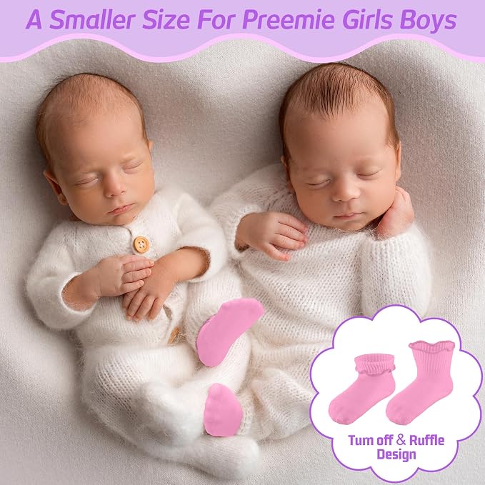 Toulite 12 Pair Preemie Newborn Baby Socks - Image 4