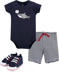 Hudson Baby Unisex Baby Cotton Bodysuit, Shorts and Shoe Set by HudsonBaby