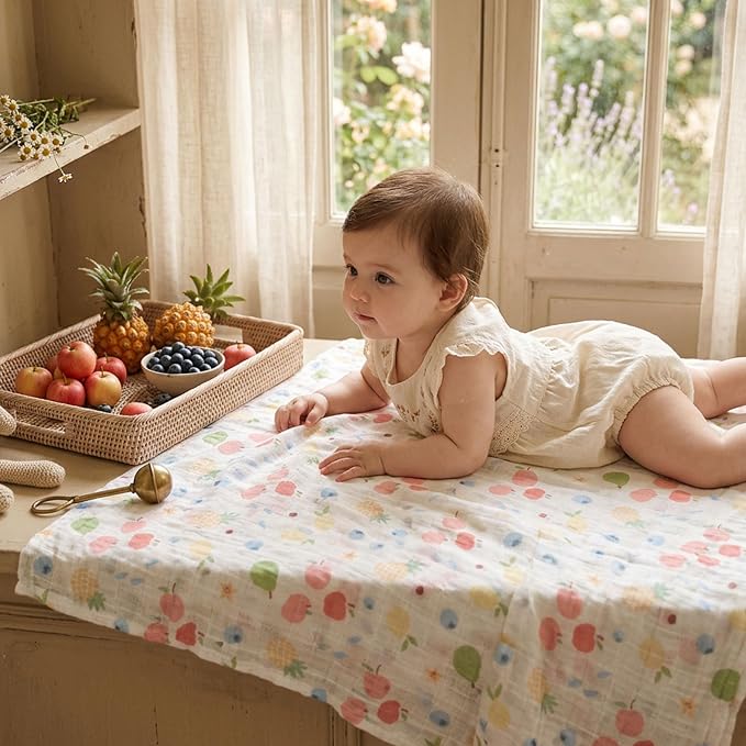GLLQUEN BABY Muslin Swaddle Blankets 4Pk Receiving Blanket Large 35" x 40" | - Image 9