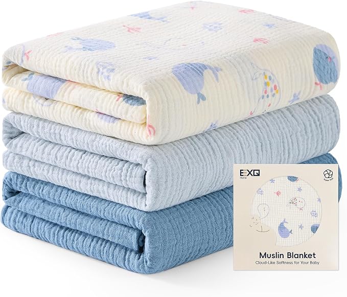 EXQ Home Muslin Swaddle Blankets by EXQHomeTexitleCoLtd