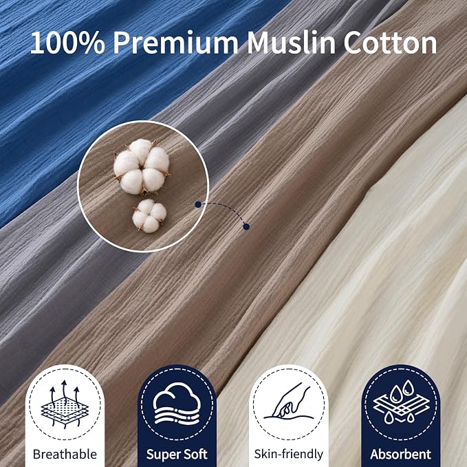 NESTALLY Cocoon Muslin Swaddle Blankets 4 Pack, Soft Breathable Large 47"x47" - Image 5