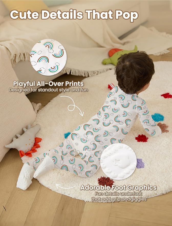 PATPAT Organic Cotton Baby Footie Pajamas - Image 6