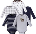 Hudson Baby baby-boys Cotton Long-sleeve Bodysuits 5-pack by HudsonBaby