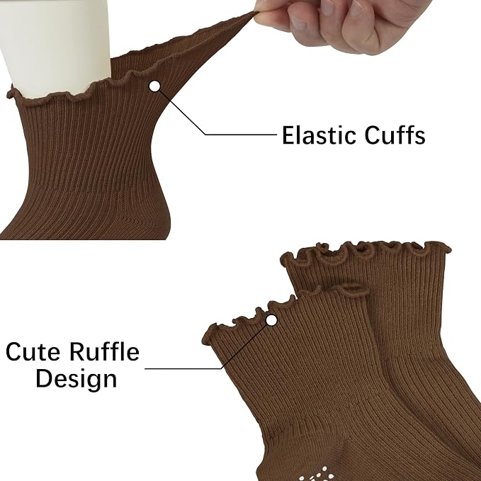 Girls Ruffle Socks Non-Slip Ankle Socks - Image 5