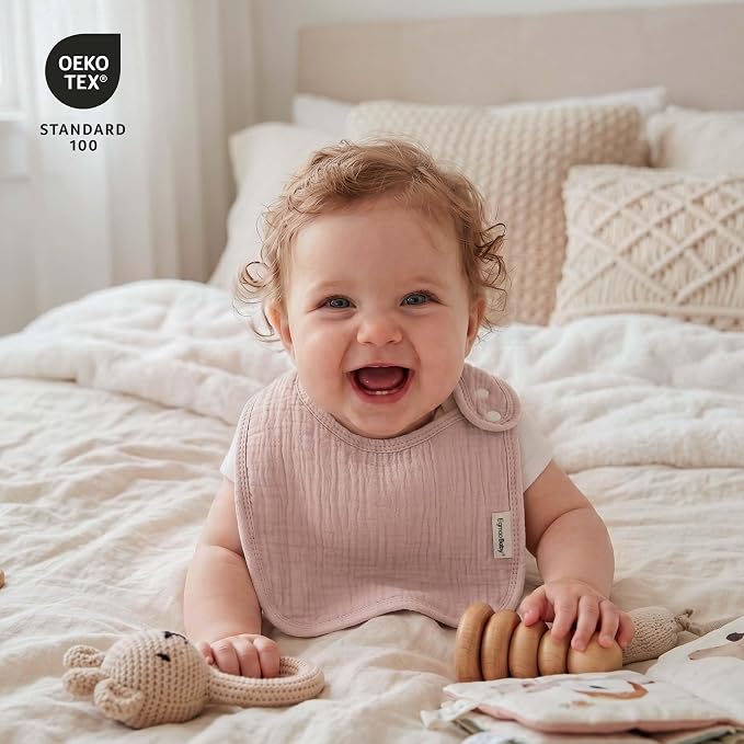Muslin Baby Bibs for Drooling and Teething, Bibs for Boys Girls | Soft Cotton - Image 3