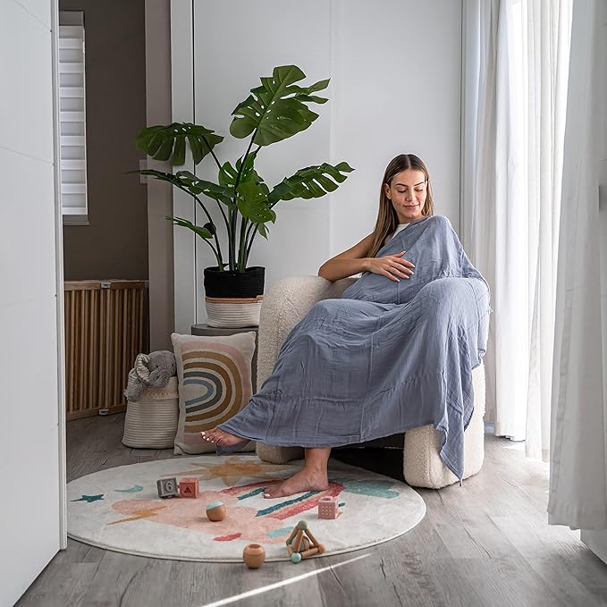 Comfy Cubs Muslin Swaddle Blankets Pack of 4, 47 x 47 Inches, Soft Cotton Baby - Image 3