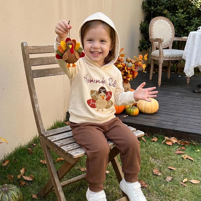 Infant Baby Boy Fall Winter Clothes Outfit Hooded Long Sweatshirt Pant Set - Image 2