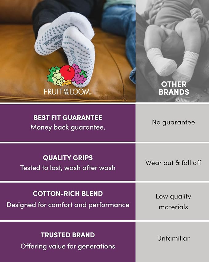 Fruit of the Loom Cotton Grip Socks - Image 6