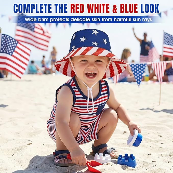 Durio UPF 50+ Baby Sun Hat Wide Brim Toddler Bucket Hats - Image 5