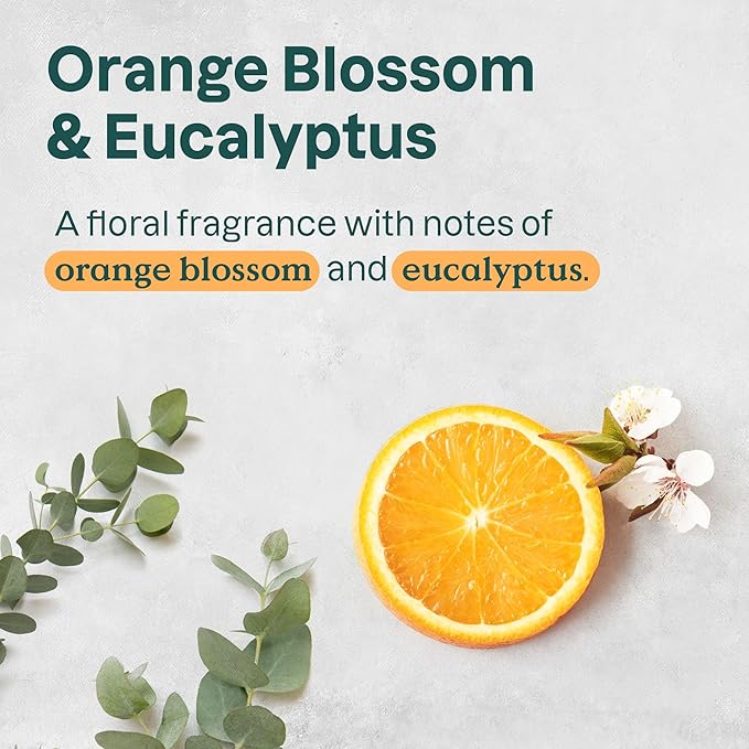 ATTITUDE Body Wash, EWG Verified Shower Gel, Dermatologically Tested, Plant and Mineral-Based, Vegan Personal Care Products, Orange Blossom & Eucalyptus, Bulk Refill, 67.6 Fl Oz